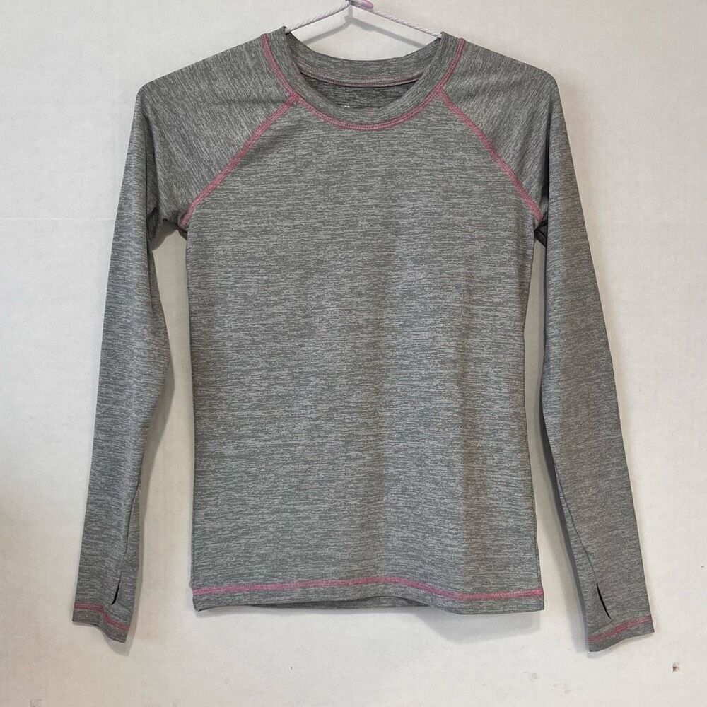 All In Motion Long Sleeve Gray Top   Girls Sz L (10-12)